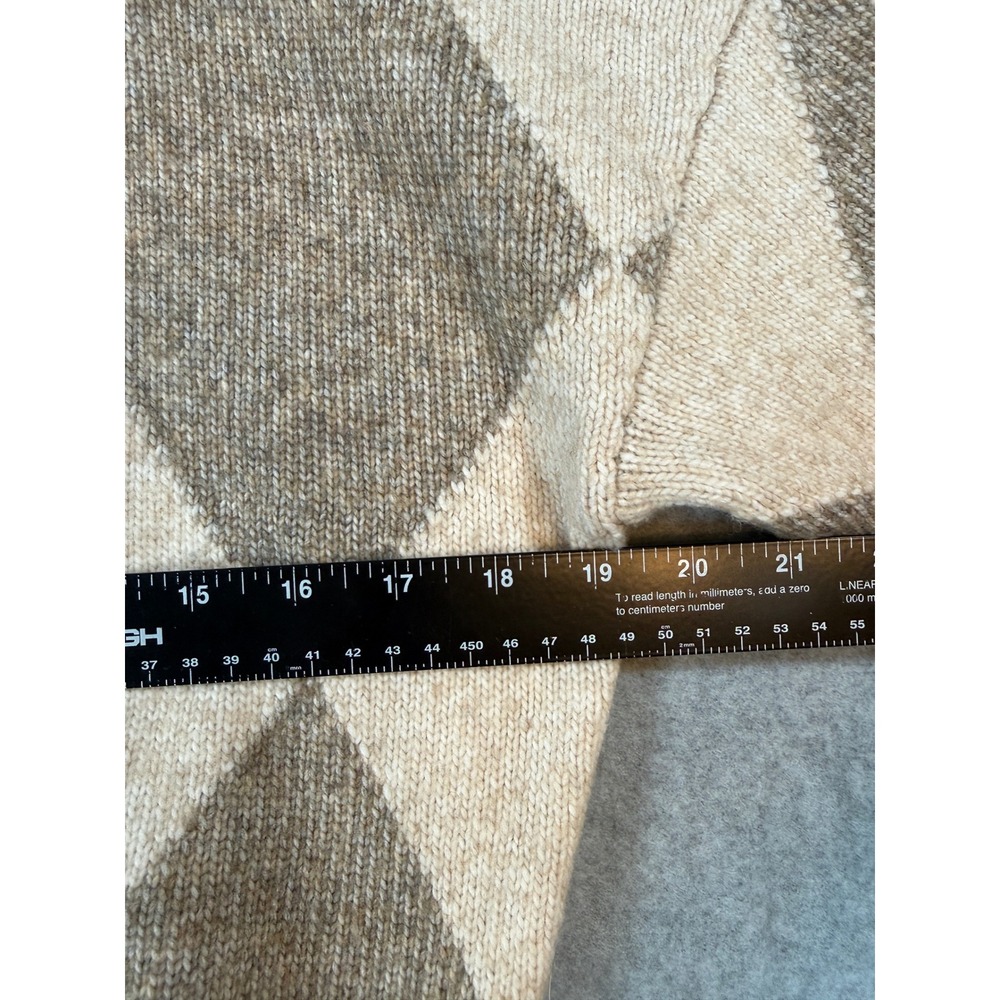 Pringle of Scotland H&M Small Argyle Sweater Preppy Wool Blend Mock Neck - Picture 4 of 7